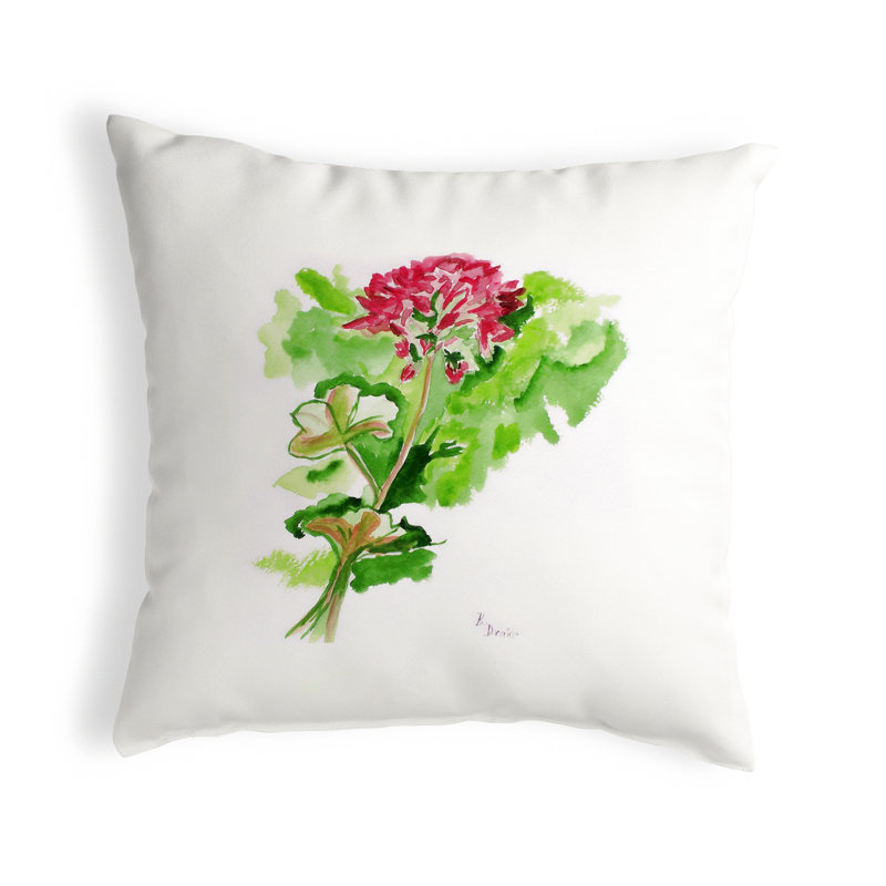 Geranium Floral Indoor Outdoor Reversible Throw Pillow